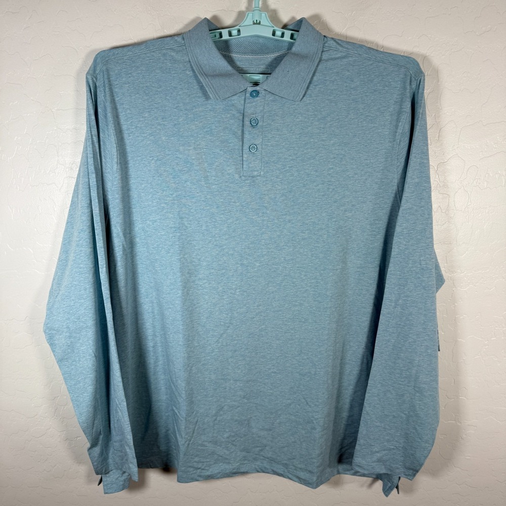 Coolibar Polo Shirt Mens 3XL Blue Coppitt Long Sleeve Weekend New Outdoor‎